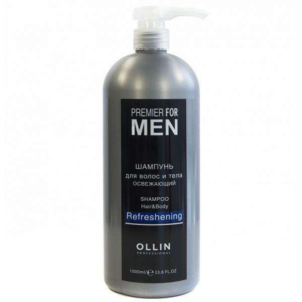 Shampoo for hair and body refreshing PREMIER FOR MEN OLLIN 1000 ml